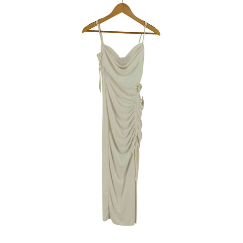 ザラ ZARA スリットギャザー キャミソール マキシドレス レディース import:XS