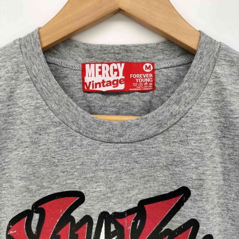 MERCY Vintage ヴィンテージ加工 アニメ プリント Tシャツ アニメT メンズ JPN:M