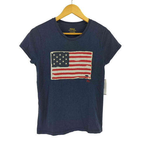 ポロラルフローレン POLO RALPH LAUREN 万国旗 刺繍 クルーネックTシャツ レディース import:S