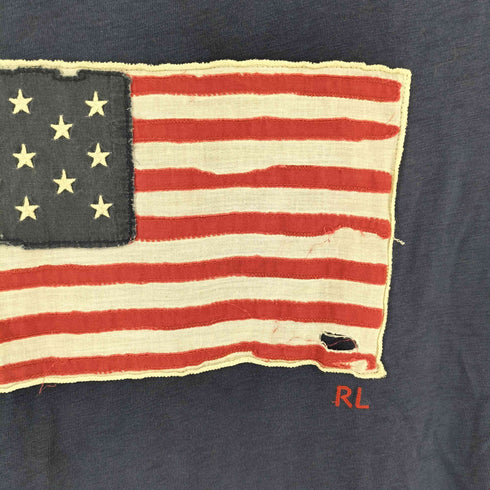 ポロラルフローレン POLO RALPH LAUREN 万国旗 刺繍 クルーネックTシャツ レディース import:S