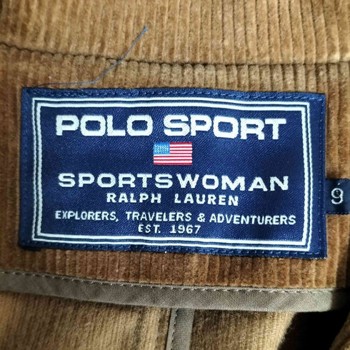 ポロスポーツラルフローレン POLO SPORT RALPH LAUREN SPORTS WOMAN クルミボタン レザー エルボーパッチ コーデュロイ 3B テーラードジャケット レディース JPN:9号