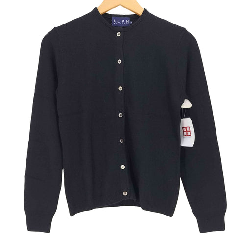 ラルフローレン RALPH LAUREN カシミヤ混 ノーカラー ウール カーディガン レディース import:M