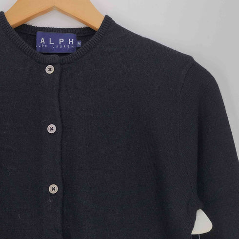 ラルフローレン RALPH LAUREN カシミヤ混 ノーカラー ウール カーディガン レディース import:M