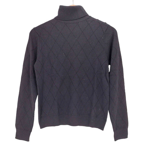 ブルックスブラザーズ BROOKS BROTHERS EXTRA FINE ITALIAN MERINO ショルダーボタン アーガイルパターン ハイネック ニット セーター レディース import:M