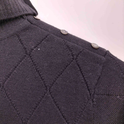 ブルックスブラザーズ BROOKS BROTHERS EXTRA FINE ITALIAN MERINO ショルダーボタン アーガイルパターン ハイネック ニット セーター レディース import:M