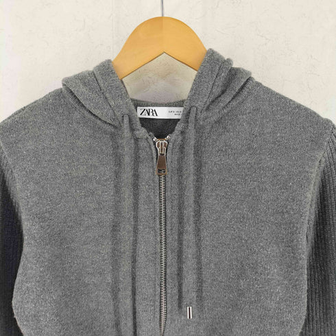 ザラ ZARA レーヨン ポリ ジップアップ ニット パーカー レディース S