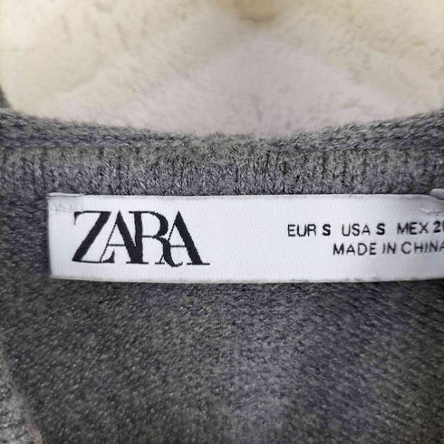 ザラ ZARA レーヨン ポリ ジップアップ ニット パーカー レディース S