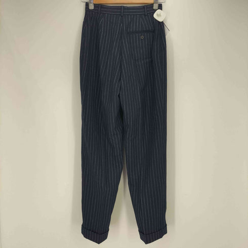 ラルフローレン RALPH LAUREN チョークストライプ ウール ノータック スラックス レディース 7