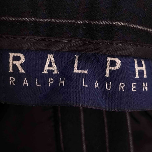 ラルフローレン RALPH LAUREN チョークストライプ ウール ノータック スラックス レディース 7