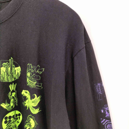 RADIO EVA アニメ プリント 長袖 Tシャツ メンズ JPN:XL