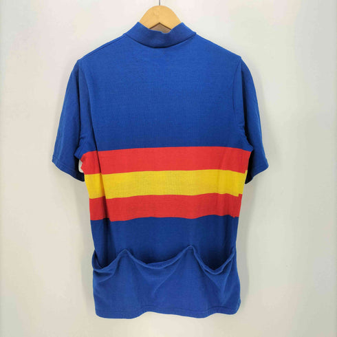 cannondale 80-90s USA製 ロゴ刺繍 マルチカラー ボーダー ハーフジップ サイクル Tシャツ メンズ import:L