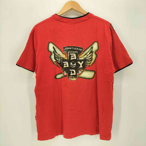 バッドボーイ BADBOY ウイング クロス バックプリント フェイクレイヤード Tシャツ メンズ JPN:L