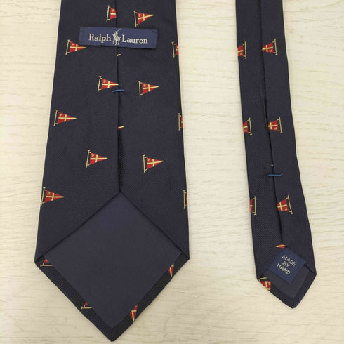 ラルフローレン RALPH LAUREN シルク100% フラッグ ネクタイ メンズ