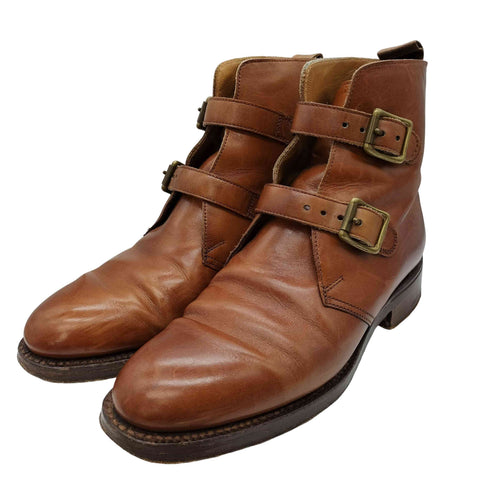ラルフローレン RALPH LAUREN イングランド製 ダブルバックル ショート ブーツ レディース 6
