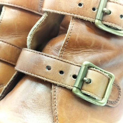 ラルフローレン RALPH LAUREN イングランド製 ダブルバックル ショート ブーツ レディース 6