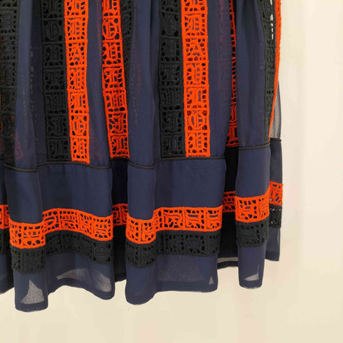 サカイ Sacai 16AW LETTER LACE BELTED SKIRT オリエンタル刺繍 シフォンスカート レディース JPN:1