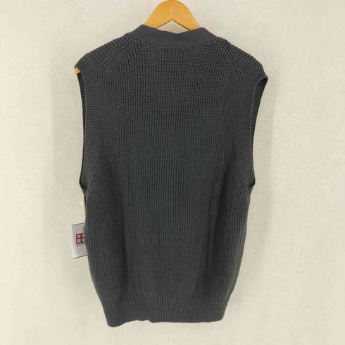 マーガレットハウエル MARGARET HOWELL Cardigan Stitch Cotton Linen コットンリネン 畦編み ジップアップ ニットベスト メンズ M