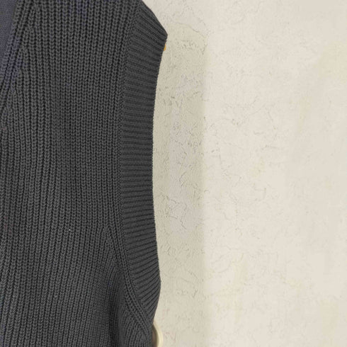 マーガレットハウエル MARGARET HOWELL Cardigan Stitch Cotton Linen コットンリネン 畦編み ジップアップ ニットベスト メンズ M