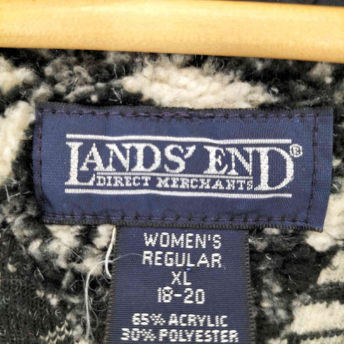 ランズエンド LANDS END WOMEN'S 総柄 ジップパーカー レディース XL