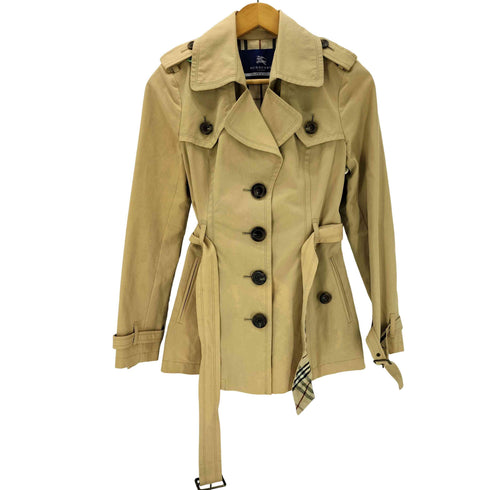バーバリーブルーレーベル BURBERRY BLUE LABEL 裏地 ノバチェック ガンフラップ付き フルセット バルマカーン ステンカラー コート レディース EUR:40