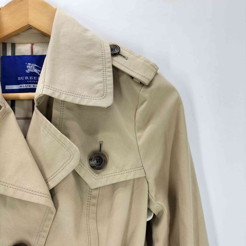 バーバリーブルーレーベル BURBERRY BLUE LABEL 裏地 ノバチェック ガンフラップ付き フルセット バルマカーン ステンカラー コート レディース EUR:40