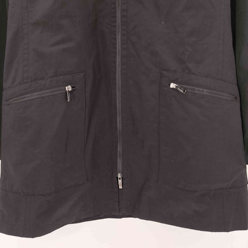 マックスアンドコー MAX&CO. MADE IN ITALY イタリア製 コーティング 加工 ダブル ジップ ギミック ブラック ジャケット ブルゾン riri ジップ Y2K レディース EUR:42