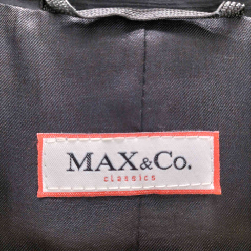 マックスアンドコー MAX&CO. MADE IN ITALY イタリア製 コーティング 加工 ダブル ジップ ギミック ブラック ジャケット ブルゾン riri ジップ Y2K レディース EUR:42