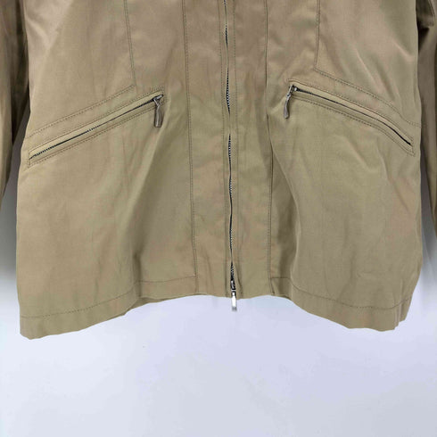 マックスアンドコー MAX&CO. MADE IN ITALY イタリア製 裏地ストライプ 八の字 ダブル ジップ ギミック ジャケット ブルゾン LAMPO ジップ Y2K レディース