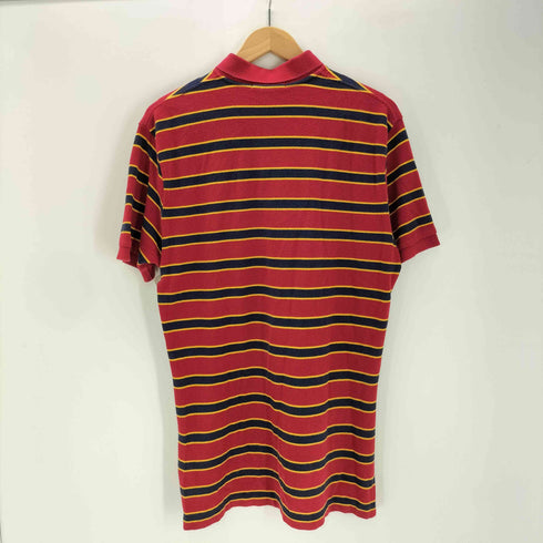 ポロバイラルフローレン Polo by RALPH LAUREN 90S ポニー 刺繍 S/S ボーダー ポロ シャツ 鹿の子 ビックサイズ メンズ import:L