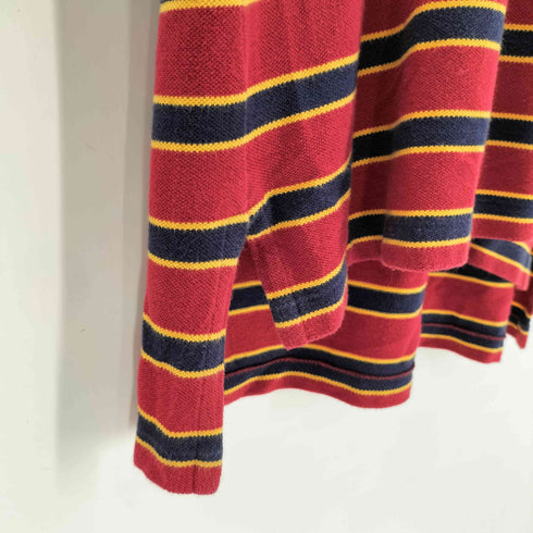 ポロバイラルフローレン Polo by RALPH LAUREN 90S ポニー 刺繍 S/S ボーダー ポロ シャツ 鹿の子 ビックサイズ メンズ import:L