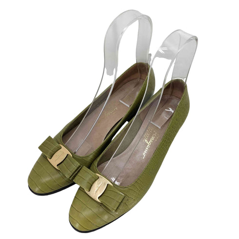 サルヴァトーレフェラガモ Salvatore Ferragamo ヴァラリボン パンプス レディース US:7