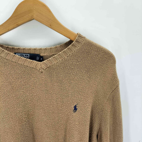 ポロバイラルフローレン Polo by RALPH LAUREN スモールポニー刺繍 Vネック コットンニット メンズ M