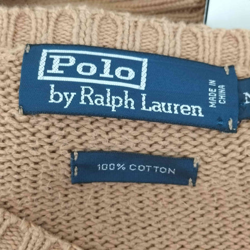 ポロバイラルフローレン Polo by RALPH LAUREN スモールポニー刺繍 Vネック コットンニット メンズ M