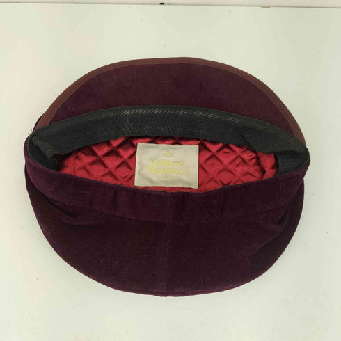 ヴィヴィアンウエストウッド Vivienne Westwood Accessories Deep Purple Velvet Beret パープル ベルベット ベレー帽 レディース