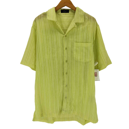 LAVANE NEW YORK シワ加工 ボックス 開襟 半袖 シャツ メンズ L