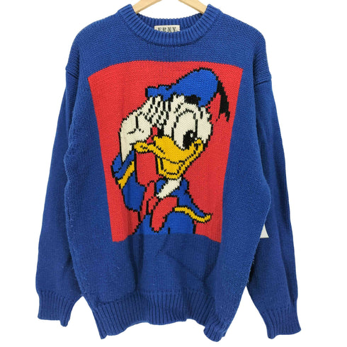 90S ERNY キャラクターデザイン 編み込み ニット セーター メンズ import:L