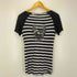 ハーレーダビッドソン HARLEY-DAVIDSON ビジュー ボーダー ロゴ プリント Tシャツ Y2K レディース import:M