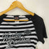ハーレーダビッドソン HARLEY-DAVIDSON ビジュー ボーダー ロゴ プリント Tシャツ Y2K レディース import:M