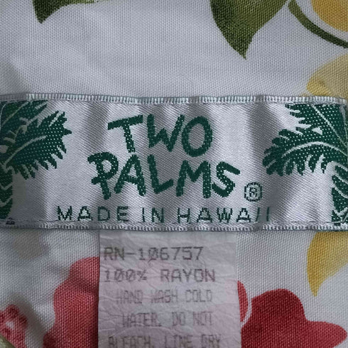 トゥーパームス TWO PALMS ボタニカル柄 レーヨン S/S アロハ シャツ メンズ import:M