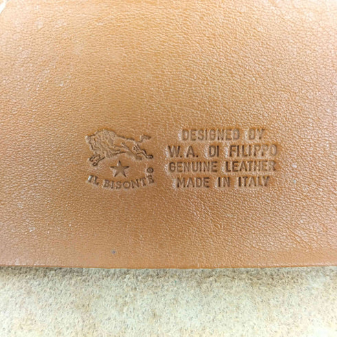 イルビゾンテ IL BISONTE ロゴ レザー ダブルフラップ カードケース レディース