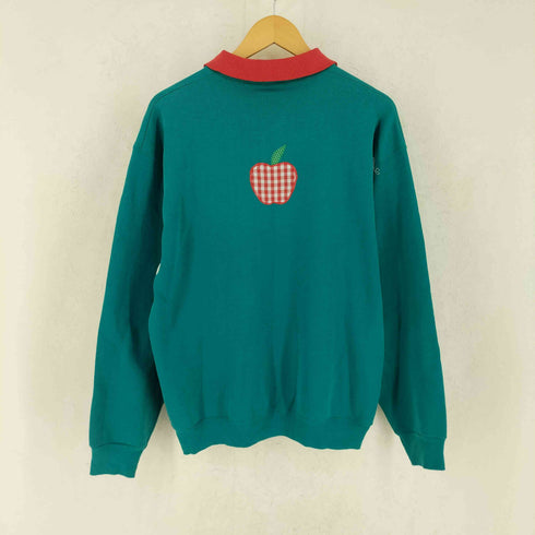 タルテックス TULTEX 90s USA製 アップル刺繍 襟付きスウェット レディース L