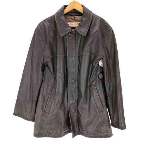 バルマンパリ BALMAIN PARIS LAMB LEATHER ラムレザー レザージャケット メンズ M