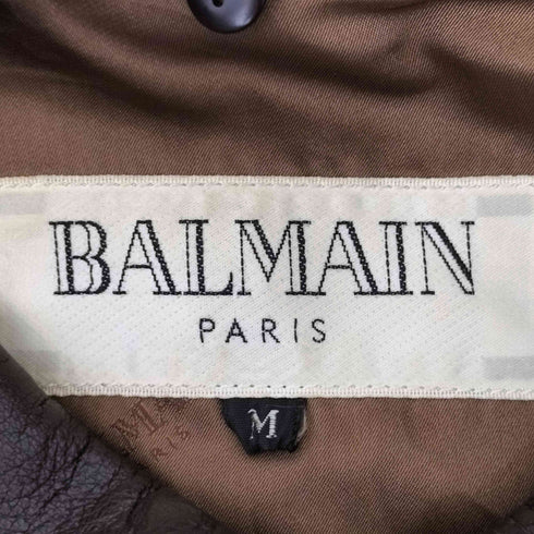 バルマンパリ BALMAIN PARIS LAMB LEATHER ラムレザー レザージャケット メンズ M