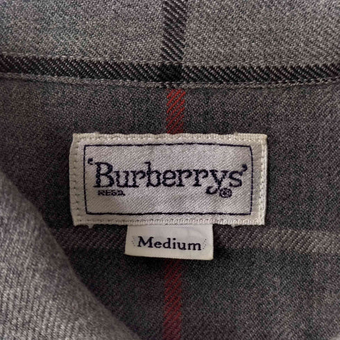 バーバリーズ BURBERRYS 90S ウール フランネル チェック シャツ メンズ import:M