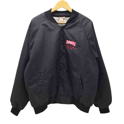 ハートウェル HARTWELL 80-90S USA製 裏地キルティング 中綿 パデット ナイロン バーシティー ジャケット スタジャン ブラック メンズ XXL