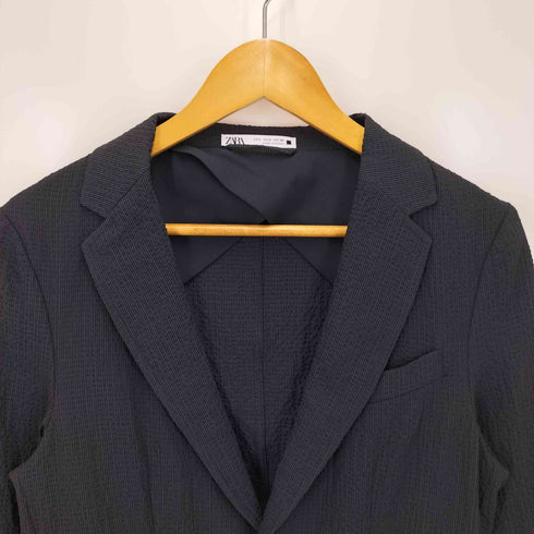 ザラ ZARA シアサッカー 2B シングル サマー テーラード ジャケット メンズ import:S