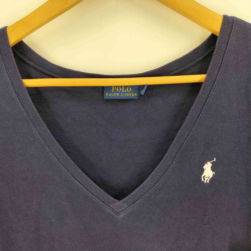 ポロラルフローレン POLO RALPH LAUREN スモールポニー刺繍 Vネック Tシャツ レディース import:S