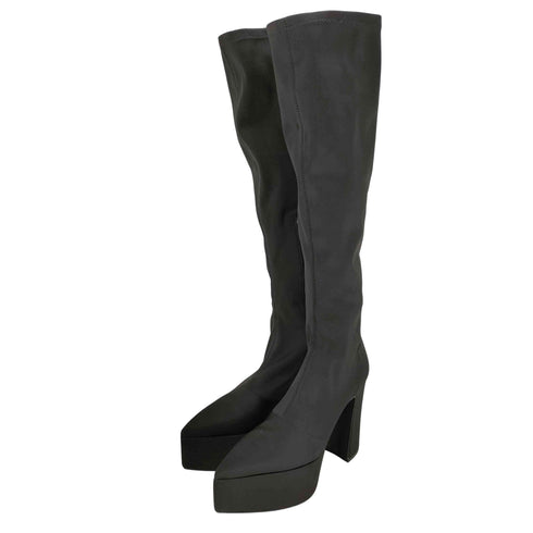 イエロー YELLO TOKYO BLACK CHUNKY HEEL LONG BOOTS トウキョウブラック チャンキーヒール ロングブーツ レディース L