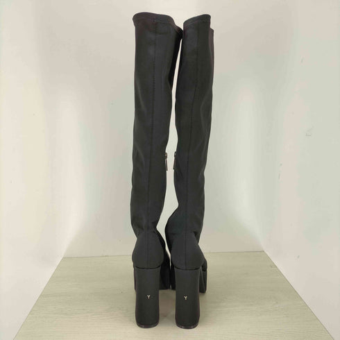 イエロー YELLO TOKYO BLACK CHUNKY HEEL LONG BOOTS トウキョウブラック チャンキーヒール ロングブーツ レディース L