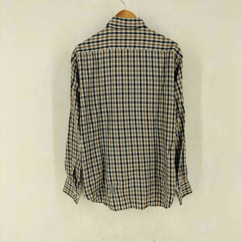 アクアスキュータム AQUASCUTUM コットン チェック 長袖 ボタンダウンシャツ メンズ XL